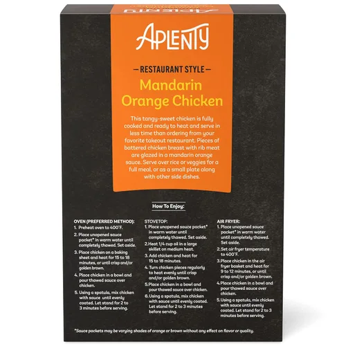 Vista 2 de Yaxa Brand, Aplenty - Pollo con naranja mandarina, 22 onzas (congelado)