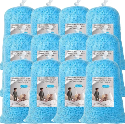 Vista 11 de Relleno de puf, relleno de espuma viscoelástica triturada de 5 libras, relleno de silla de puf, recarga de relleno para puf, relleno de saco