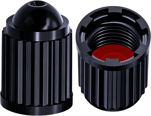 Vista 22 de 10 piezas de tapas de válvula de neumático TPMS con vástago largo, tapas de válvula de rueda de plástico negro para TPMS TR20008, tapas de vástago