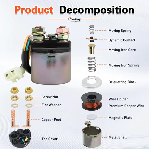 Vista 5 de Relé solenoide de arranque para Honda TRX350 Rancher 350 2000-2006/TRX420 Rancher 420 2009-2014/TRX500 Foreman 500 2005-2009 2011-2013/TRX450