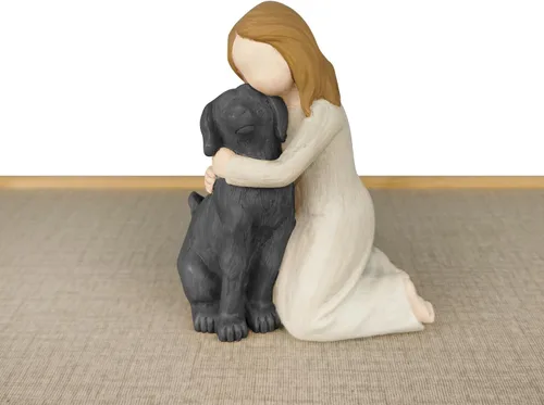 Vista 2 de Figuras de ángel de perro negro, memoriales de amistad de perro ángel para amantes de las mascotas