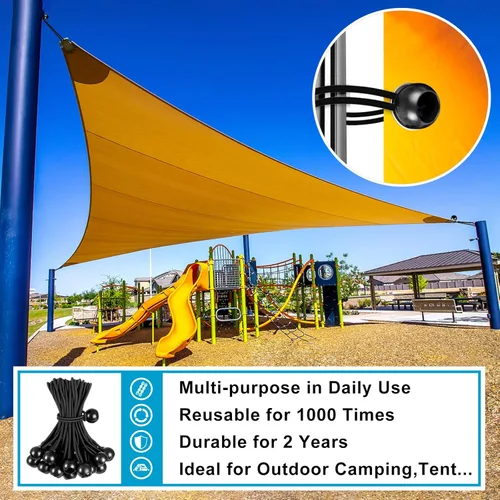 Vista 4 de Cuerda elástica de bolas de 6 pulgadas, 120 bolas elásticas para cuerdas de amarre de lona, resistentes para toldos al aire libre, tiendas