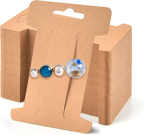 Vista 11 de Mototo 200 tarjetas de exhibición de pinzas para el cabello, pasadores para el cabello, soporte de exhibición de joyas, cartón de papel rectangular