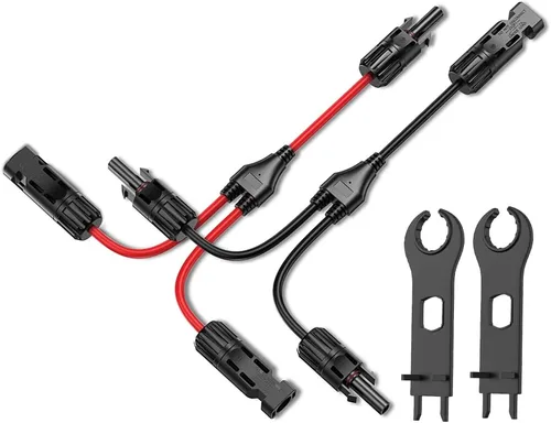 Vista 10 de Conectores solares de Bateria Power 30A en Y-Rama, cable adaptador paralelo de panel solar, conectores de cable de panel solar en par para panel