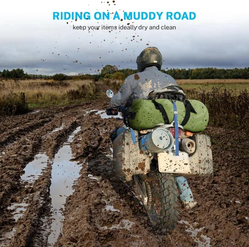 Vista 6 de Gonex Bolsa de lona impermeable extra grande de 40 L, 60 L, 80 L, bolsa de lona seca de viaje, bolsa resistente con correas y asas duraderas