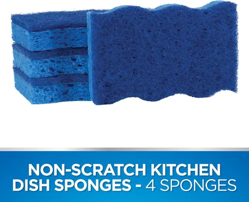 Vista 2 de Dawn Esponjas de cocina antiarañazos, color azul (paquete de 4)