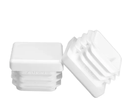 Prescott Plastics Inserto cuadrado de plástico de 1 pulgada (paquete de 4), tapa de extremo blanco para tubos de metal, valla, inserto deslizante
