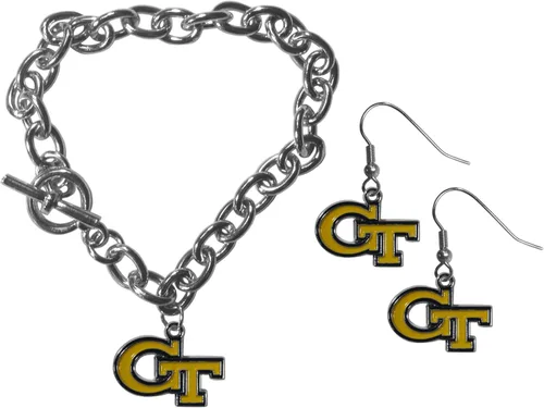 Vista 39 de Siskiyou Sports NCAA unisex-adult Chain Bracelet and Dangle Earring Set