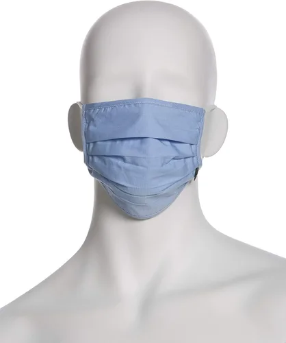 Vista 7 de Perry Ellis - Cubrebocas estándar de tela plisada, reutilizables (paquete de 3, estampados y colores surtidos)