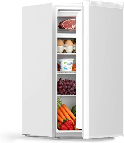 Vista 11 de COWSAR - Mini refrigerador de 2.6 pies cúbicos con congelador, refrigerador compacto de una puerta, 7 ajustes de temperatura ajustable, 2 estantes