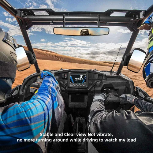 Vista 2 de UTV Side Mirrors with 1.75" -2" Roll Bar Cage, UTV Mirrors 360 Degree Adjustable RZR Mirror Compatible with Polaris RZR Kawasaki Teryx Mule Pioneer