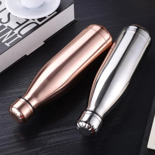 Vista 6 de JPOJPO Proceso de chapado de botella de agua aislada de 17 onzas, botella de acero inoxidable de doble pared al vacío para deportes al aire libre