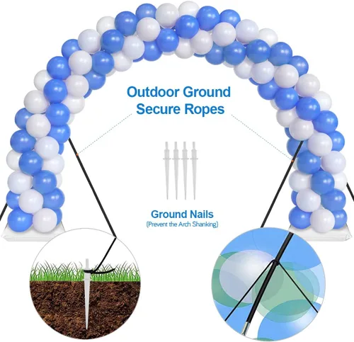 Vista 6 de MOSFiATA Balloon Arch Kit, 10Ft Wide Adjustable Balloon Arch Stand with Thicken Water Fillable Base, 2 Packs of Balloons 50Pcs Balloon Clip,a Pump a