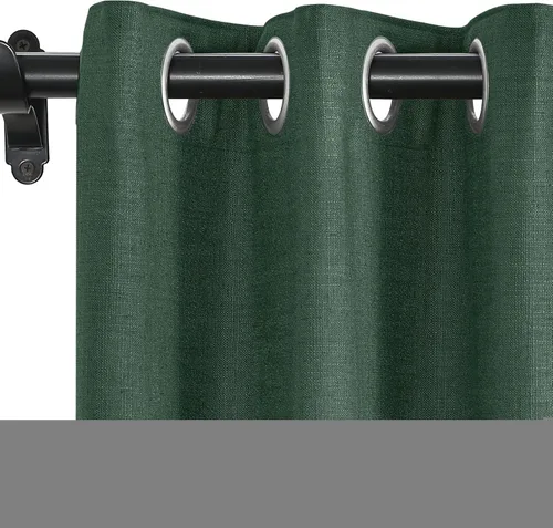 Vista 40 de Fcosie Cortinas 100% opacas para dormitorio, cortinas de lino, 2 paneles, cortinas de cortina con aislamiento térmico con ojales, cortinas