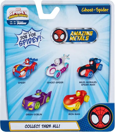 Vista 6 de Spidey and his Amazing Friends Coche de carreras Amazing Metals escala 1:64 (Ghost-Spider)