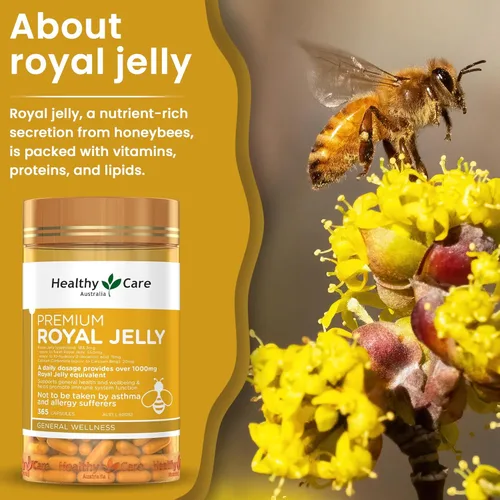 Vista 6 de Healthy Care Royal Jelly 1000 365 Cápsulas Suplementos Hecho en Australia