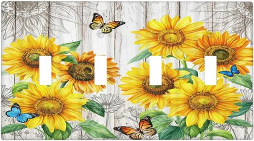 Vista 45 de Placa decorativa para interruptor de luz, playa, rosa, escena nocturna, 2 bandas, 1 palanca, 1 placa de pared dúplex, decoración de placa