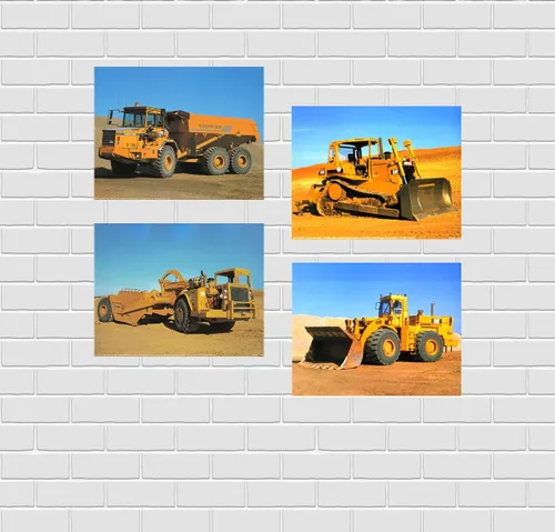 Vista 4 de Impact Posters Gallery Caterpillar Truck Wall Decor Construction Wheel Loader Dump Dozer Picture 16x20 Cuatro Set Art Print Poster