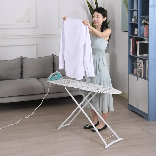 Vista 8 de Tabla de planchar de tamaño completo, tabla de planchar con soporte de plancha, tablas de planchar pequeñas de altura ajustable para espacios