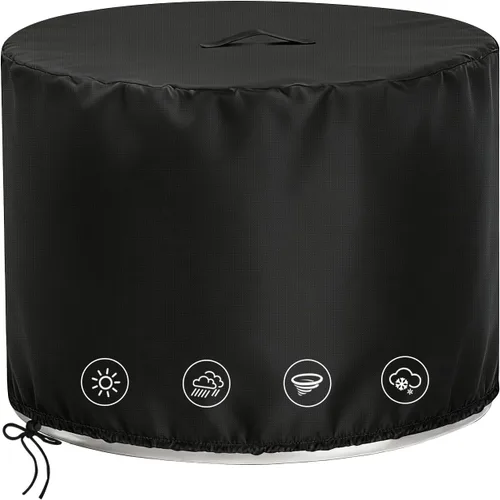 Vista 12 de Cubierta rectangular para fogata, impermeable, para mesa de fuego de gas propano al aire libre, 28 pulgadas de largo x 28 pulgadas de ancho x 24