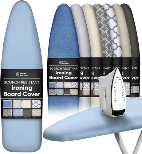 Vista 10 de Home Intuition Funda para tabla de planchar extra gruesa y almohadilla de hierro resistente a la quema con cierre de velcro y borde elástico, 15 x