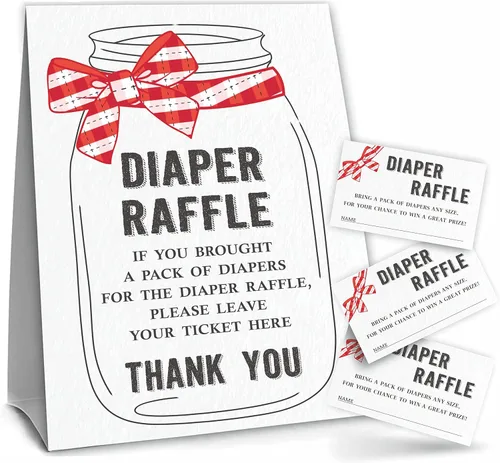 Baby-Q - Kit de fiesta de baby shower, con lazo y boletos, decoraciones, recuerdos