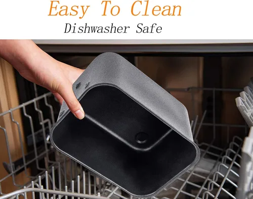 Vista 6 de Cesta de repuesto para freidora de aire compatible con Ninja DZ201 DZ100, cesta para freidora de aire, antiadherente