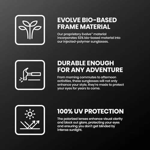 Vista 4 de Suncloud A-Team - Gafas de sol polarizadas – 100% protección UV – Ajuste cómodo, diseño moderno – para hombres y mujeres