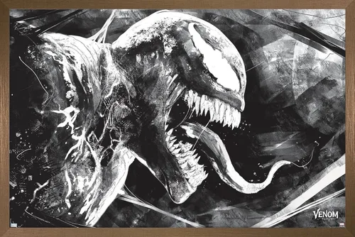 Vista 15 de Trends International Marvel Venom: Let There be Carnage - Póster de pared de boceto, 22.4 pulgadas de largo x 14.7 W, versión enmarcada en madera