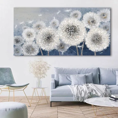 Vista 3 de Pogusmavi Decoración de pared para sala de estar, arte de pared para sala de estar, lienzo artístico/cuadros para dormitorio Diente de león azul