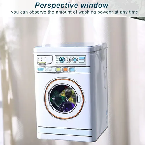 Vista 2 de Lavadora de gran capacidad para modelado de detergente en polvo con ventana de perspectiva, caja de almacenamiento multifuncional para aperitivos