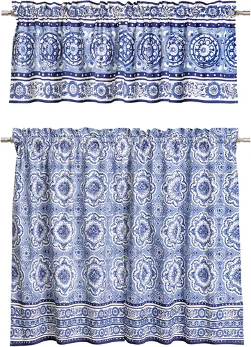 Vista 78 de Maison d' Hermine Juego de cortinas de cocina para ventanas 100% algodón Juego de cenefas de cocina para el hogar [2 niveles (71 cm x 91 cm) y 1