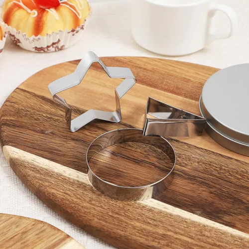 Vista 3 de PRETYZOOM Dal-gona - Juego de 12 herramientas para hacer dulces de azúcar coreanos, moldes de acero inoxidable con paraguas, triángulo, molde