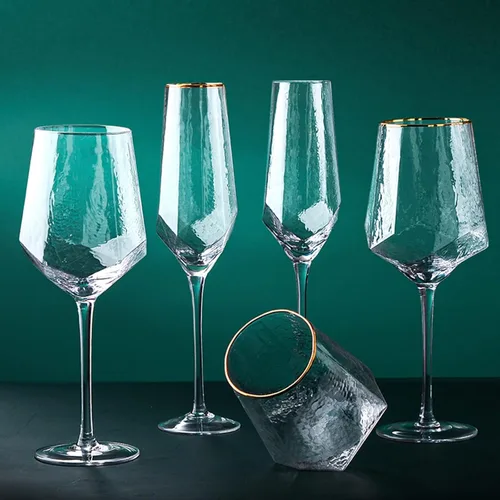 Vista 7 de Copas de champán de 10.1 fl oz para el hogar, copas de vino blanco de alta gama, juego de 6 copas de champán martilladas de lujo ligeras para bodas