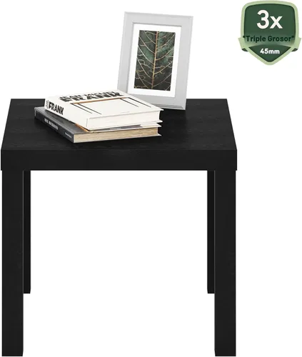 Vista 6 de Furinno Classic Homey - Mesa auxiliar cuadrada Parsons, 1 paquete, color negro