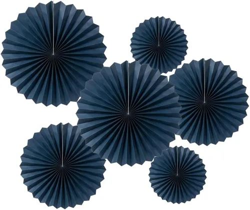 Vista 13 de MOWO Abanicos de papel negro para colgar decoración (negro, 6 piezas)