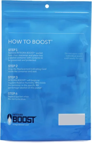 Vista 4 de Integra Boost Paquete de control de humedad de 2 vías, conserva el sabor y controla la humedad al 69% de RH, absorbente de humedad para hierbas