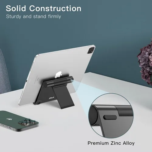 Vista 4 de JETech Soporte para Tablet, Soporte de Escritorio Portátil Ajustable, Base Plegable para iPad/iPad Pro/Air/Mini, Galaxy Tab A8/A7 Lite/A7/S8/S7