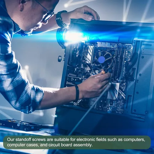 Vista 3 de YOKIVE 150 tornillos de separación M2, separadores hexagonales de nailon para PCB con alto efecto de aislamiento, mantiene la altura consistente