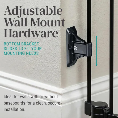 Vista 4 de KidCo Puerta de seguridad giratoria con cierre automático ajustable para bebés y niños pequeños con puerta de 30 pulgadas, color negro