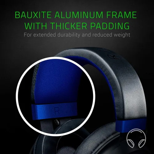 Vista 5 de Auriculares de juego Razer Kraken: estructura de aluminio ligera, micrófono retráctil con cancelación de ruido, para PC, PS4, PS5, conmutador, Xbox
