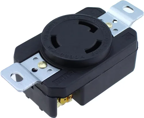 Vista 6 de Maxmoral NEMA L6-30P Receptáculo de bloqueo de montaje empotrado, enchufe de bloqueo giratorio para generador, 30 amperios 250 V 2 polos 3 cables a