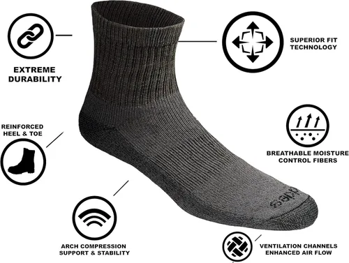 Vista 5 de Dickies Dri-Tech - Calcetines de control de humedad para hombre, paquete múltiple