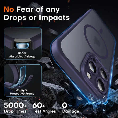 Vista 1166 de TOCOL Funda para iPhone 11, compatible con Magsafe, protección completa de cámara, imanes integrados, protección contra caídas, funda translúcida