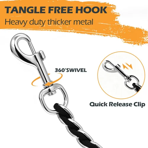 Vista 3 de Correa de cadena para perros a prueba de mordidas, correa de metal para perros medianos y grandes, correa de perro de eslabones de cadena