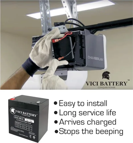 Vista 3 de VICI Batería VB5-12 - 12V 5AH AGM Chamberlain 41A6357-1 Batería de apertura de puerta de garaje