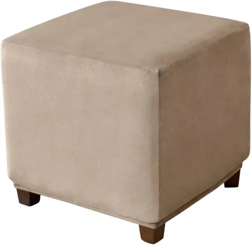 Vista 14 de Funda otomana cuadrada de terciopelo para otomana, protector para reposapiés, taburete, muebles, elástico, cómodo, con parte inferior elástica