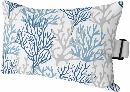 Vista 24 de PIEPLE Blue Flower - Almohada rectangular para reposacabezas para exteriores e interiores, 11 x 16 pulgadas, relleno de poliéster, impermeable
