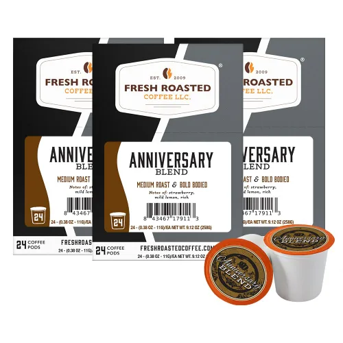 Vista 135 de Fresh Roasted Coffee, Blackbeard's Revenge, tueste medio, 24 cápsulas para cafeteras K-Cup