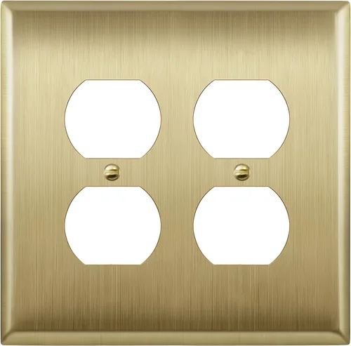 Vista 41 de ENERLITES Placa de pared de metal para receptáculo dúplex, acero inoxidable, tapa de tomacorriente, resistente a la corrosión, tamaño estándar